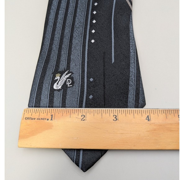 Vintage Don Loper Bevery Hills Made in USA Gray Geometric Neck Tie 56x4 - Picture 3 of 5